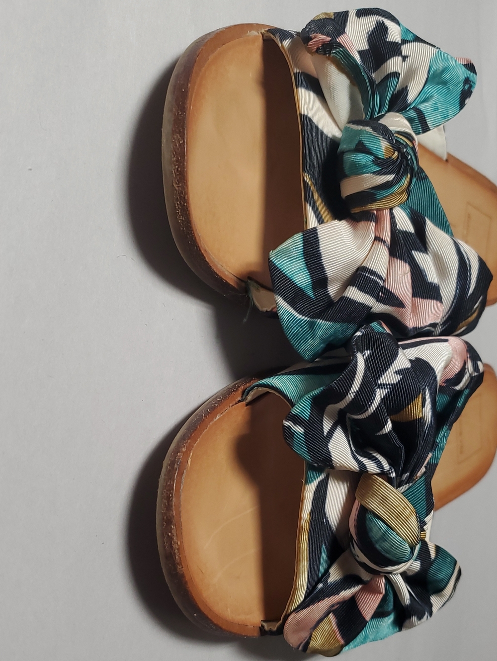 Dolce Vita Parin Teal & Pink Knot Bow Slide Sandals Size 9 Tropical Resortwear - Picture 10 of 14